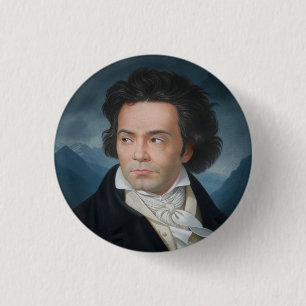 Badge Rond 2,50 Cm Portrait classique de Beethoven