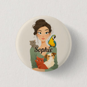 Badge Rond 2,50 Cm Portrait cosy de Pet Lover