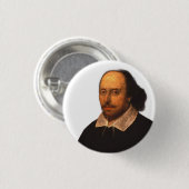 Badge Rond 2,50 Cm Portrait de Shakespeare (Devant & derrière)