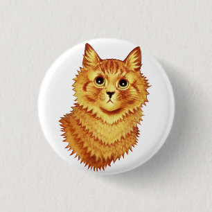 Badge Rond 2,50 Cm Portrait d'un chat orange par Louis Wain