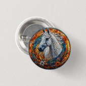 Badge Rond 2,50 Cm Portrait élégant en verre de cheval (Devant & derrière)