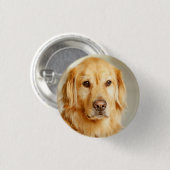 Badge Rond 2,50 Cm Portrait Golden Retriever (Devant & derrière)