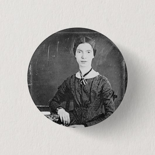 Badge Rond 2,50 Cm Portrait noir et blanc d'Emily Dickinson (Devant)
