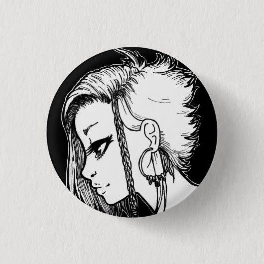 Badge Rond 2,50 Cm Portraits d'encre (Panya) (Devant)