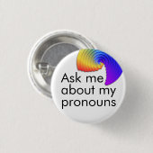 Badge Rond 2,50 Cm Posez-moi des questions sur mes pronoms (Devant & derrière)