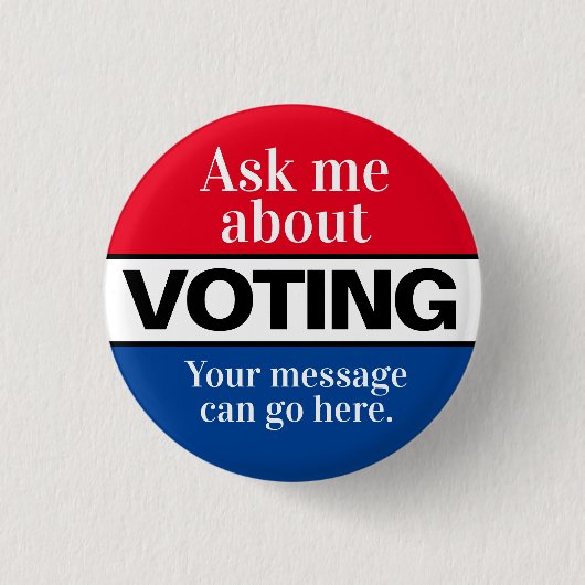 Badge Rond 2,50 Cm Posez-moi une question sur le bouton Vote (Devant)