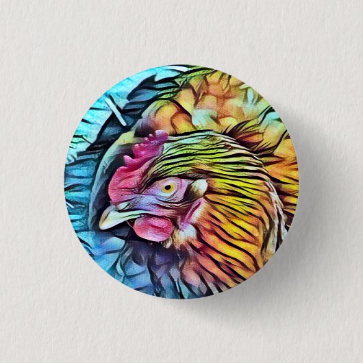 BADGE ROND 2,50 CM POULET (Devant)