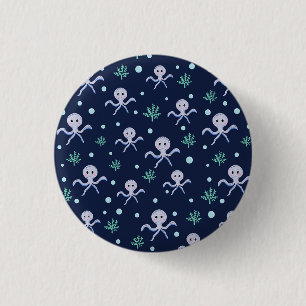 Badge Rond 2,50 Cm Poulpe sous le motif enfants de la mer