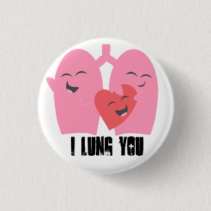 Badge Rond 2,50 Cm Poumon du thérapeute respiratoire I vous boutonne