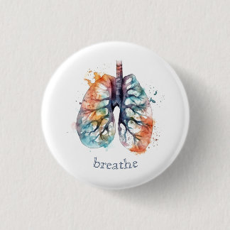 Badge Rond 2,50 Cm Poumons, respirer comme un arbre, personnalisable