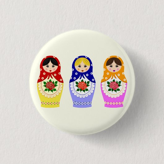 Badge Rond 2,50 Cm Poupées russes de matryoshka (Devant)