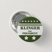 Badge Rond 2,50 Cm Pour le Président Klinger (Devant & derrière)