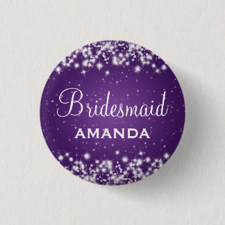 Badge Rond 2,50 Cm Pourpre élégant d'étincelle d'hiver de demoiselle