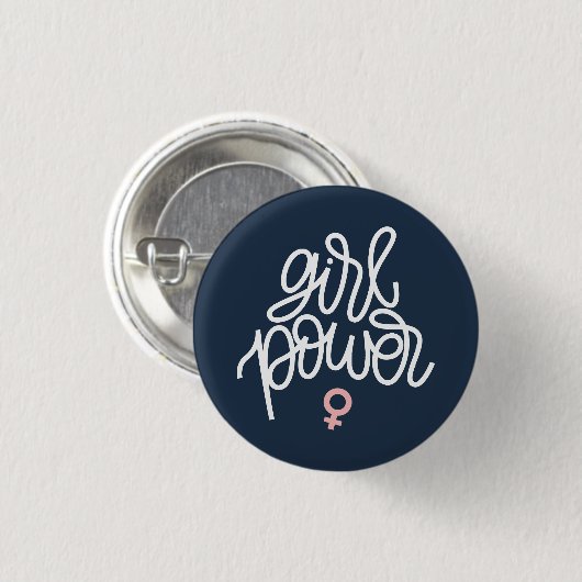 Badge Rond 2,50 Cm "Pouvoir de la fille" (Devant & derrière)
