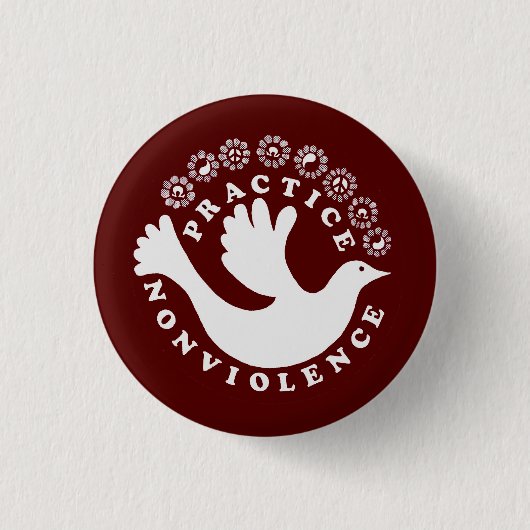 Badge Rond 2,50 Cm Practice Nonviolence (Devant)