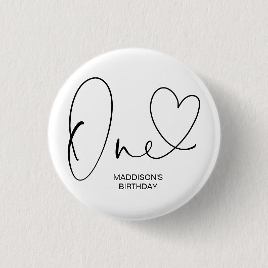 Badge Rond 2,50 Cm Premier insigne mignon d'anniversaire pour le ęr (Devant)