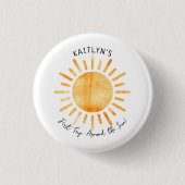 Badge Rond 2,50 Cm Premier Voyage Autour Du Soleil 1Er Anniversaire (Devant)