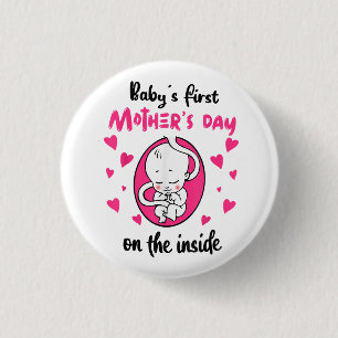 Badge Rond 2,50 Cm Première fête des mères du bébé à l'intérieur