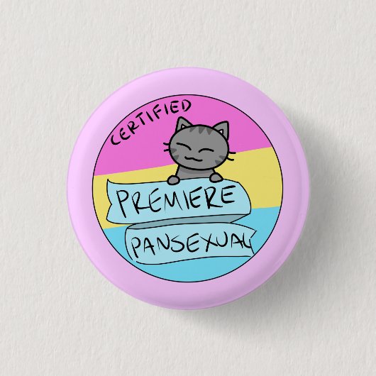 Badge Rond 2,50 Cm Première Pansexual ! (Devant)