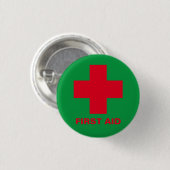 Badge Rond 2,50 Cm Premiers soins (Croix) - Ambulance, docteur/champ  (Devant & derrière)