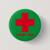 Badge Rond 2,50 Cm Premiers soins (Croix) - Ambulance, docteur/champ  (Devant)