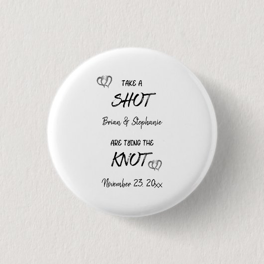 Badge Rond 2,50 Cm Prenez Un Couple Engagé Tiré Taillant Le noeud Per (Devant)