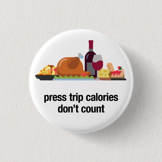 Badge Rond 2,50 Cm presse voyage calories ne compte pas (fête) (Devant)