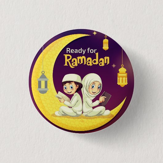 Badge Rond 2,50 Cm Prêt Pour Le Ramadan (Devant)