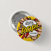 Badge Rond 2,50 Cm Prête à exploser Baby Shower (Devant & derrière)