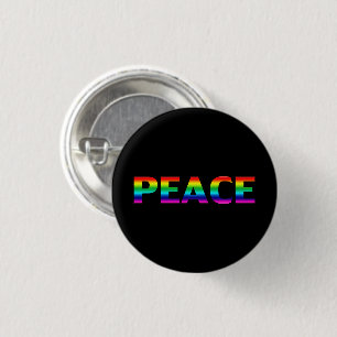 Badge Rond 2,50 Cm Pride Peace lgbt lgbtq queer gay rainbow noir