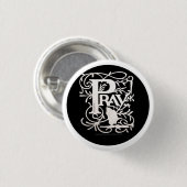 BADGE ROND 2,50 CM PRIE ! UNE COMMANDE D'UN MOT.... (Devant & derrière)