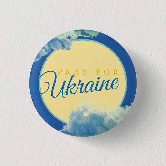 BADGE ROND 2,50 CM PRIER POUR L'UKRAINE (Devant)