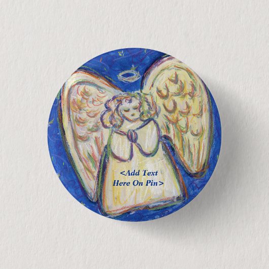 Badge Rond 2,50 Cm Prière Guardian Angel Pastel Message du bouton per (Devant)