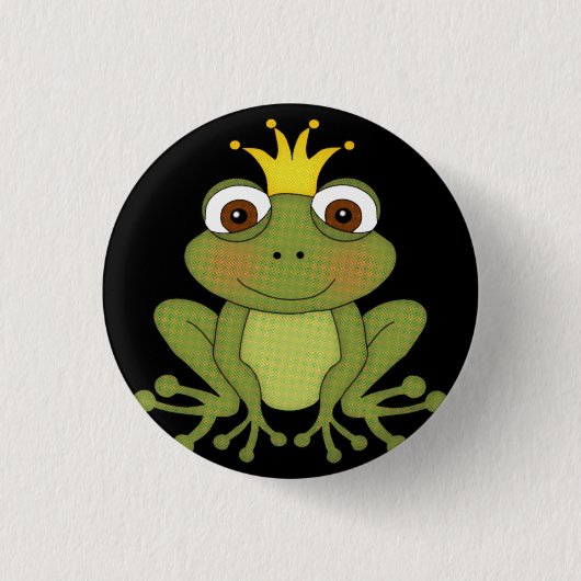Badge Rond 2,50 Cm Prince de grenouille de conte de fées avec la (Devant)