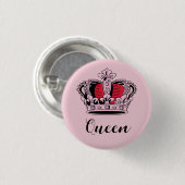 Badge Rond 2,50 Cm Princess Queen Crown personnalisable (Devant & derrière)