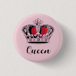 Badge Rond 2,50 Cm Princess Queen Crown personnalisable