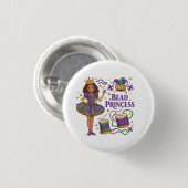 Badge Rond 2,50 Cm Princesse de Perles - Mardi Gras (Devant & derrière)