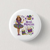 Badge Rond 2,50 Cm Princesse de Perles - Mardi Gras (Devant)