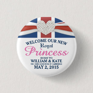 Badge Rond 2,50 Cm Princesse royale William et Pin de souvenir de