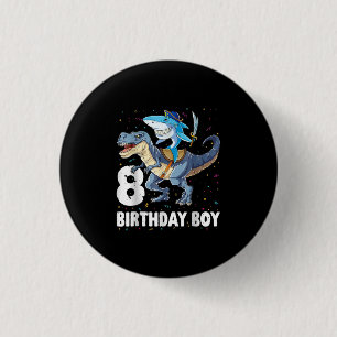 Badge Rond 2,50 Cm Prirat de dinosaure de requin âgé de 8 ans, 8 an