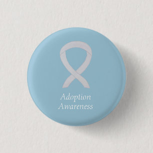 Badge Rond 2,50 Cm Prise de conscience de l'adoption White Ribbon Cus