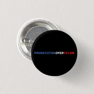 Badge Rond 2,50 Cm Procureur sur un criminel rouge blanc bleu moderne