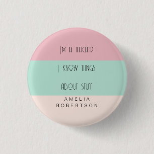 Badge Rond 2,50 Cm Prof colorblock personnalisé drôle 