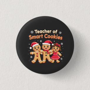 Badge Rond 2,50 Cm Professeur de pain d'épice de Noël Cookie intellig