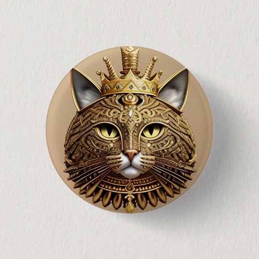 Badge Rond 2,50 Cm Profil de chat royal (Devant)