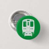 Badge Rond 2,50 Cm Profil de White Chicago "L" sur Green Arrière - pl (Devant & derrière)