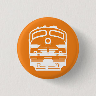 Badge Rond 2,50 Cm Profil du moteur de train blanc sur l'Arrière - pl
