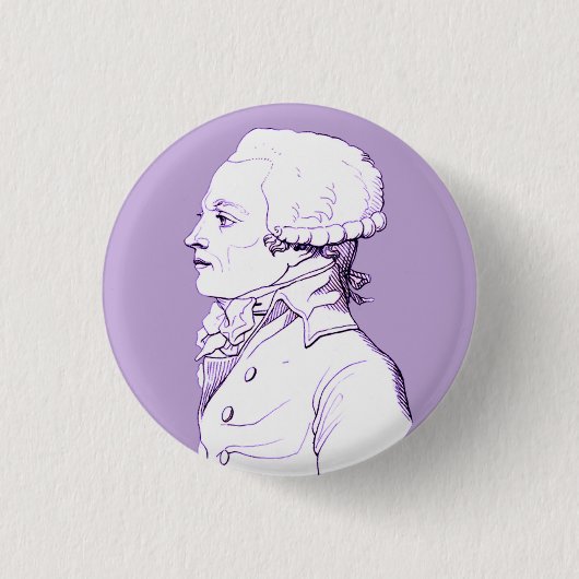 Badge Rond 2,50 Cm Profil Robespierre en Lavender (Devant)