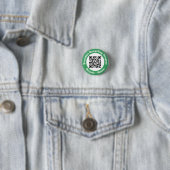 Badge Rond 2,50 Cm Projet de recyclage QR Code Recycle & Renouveler. (En situation)