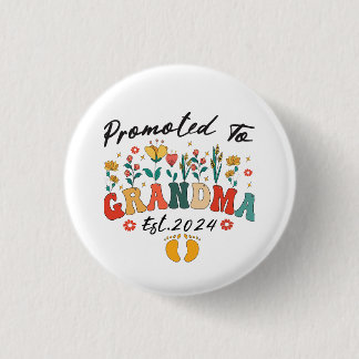 Badge Rond 2,50 Cm Promu à Grand-mère est. Grand-parents Button 2024